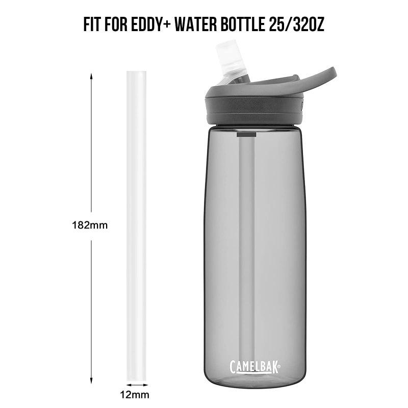 CampTek Straws Replacement for CamelBak eddy+ Water Bottle-CamelBak Straws Replacement-Accessories Set Include 4 BPA-FREE Straws and 1 Straw Cleaning Brush(25oz/32oz) - Image 3